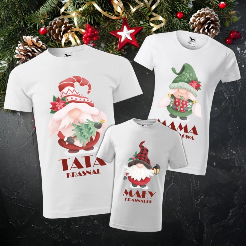 Zestaw Koszulek Świątecznych Mama Tata Mały