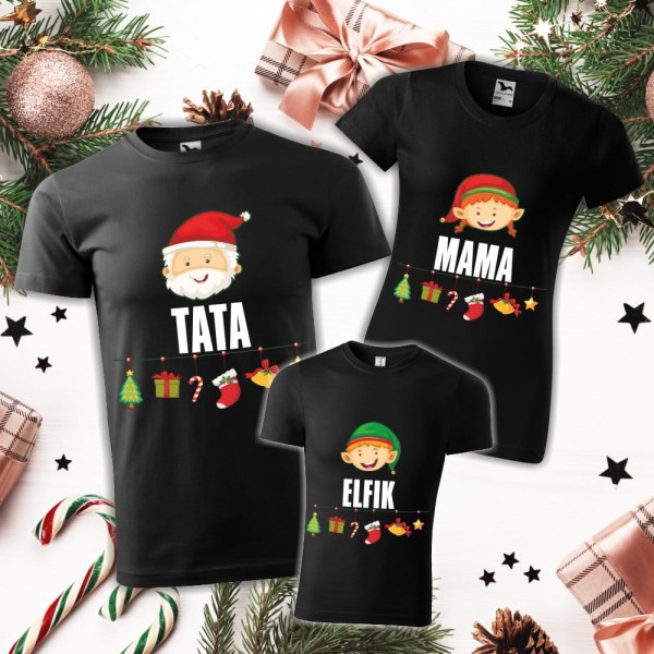 Zestaw Koszulek Świątecznych Tata Mama Misio