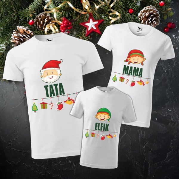 Zestaw Koszulek Świątecznych Tata Mama Misio