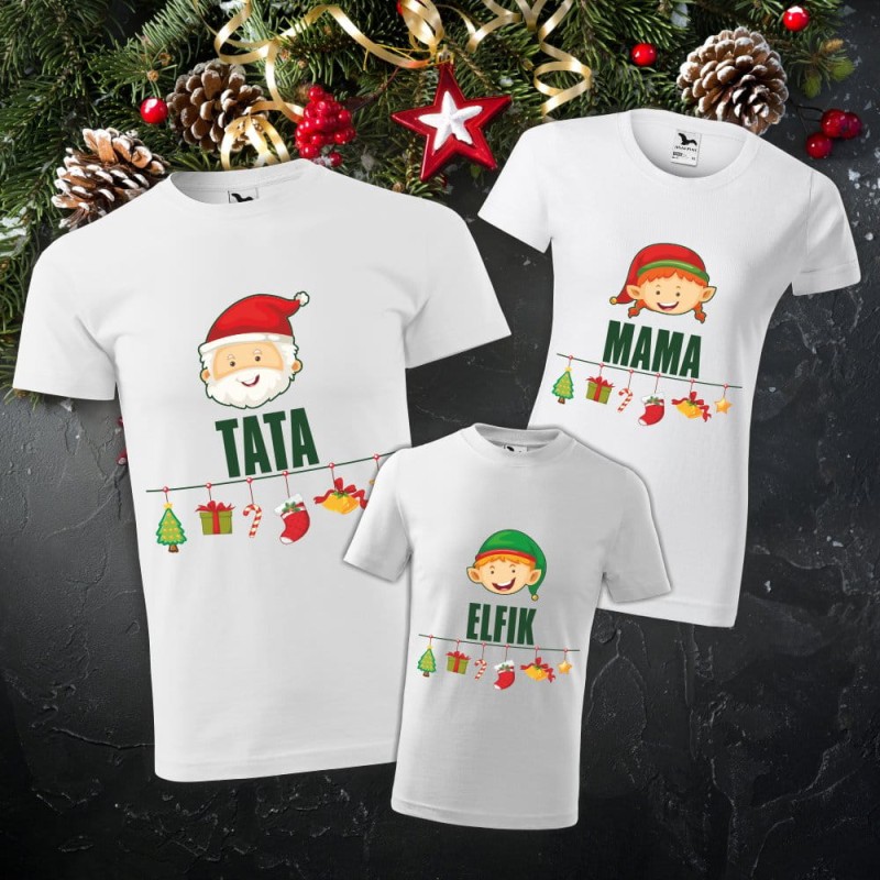 Zestaw Koszulek Świątecznych Tata Mama Misio