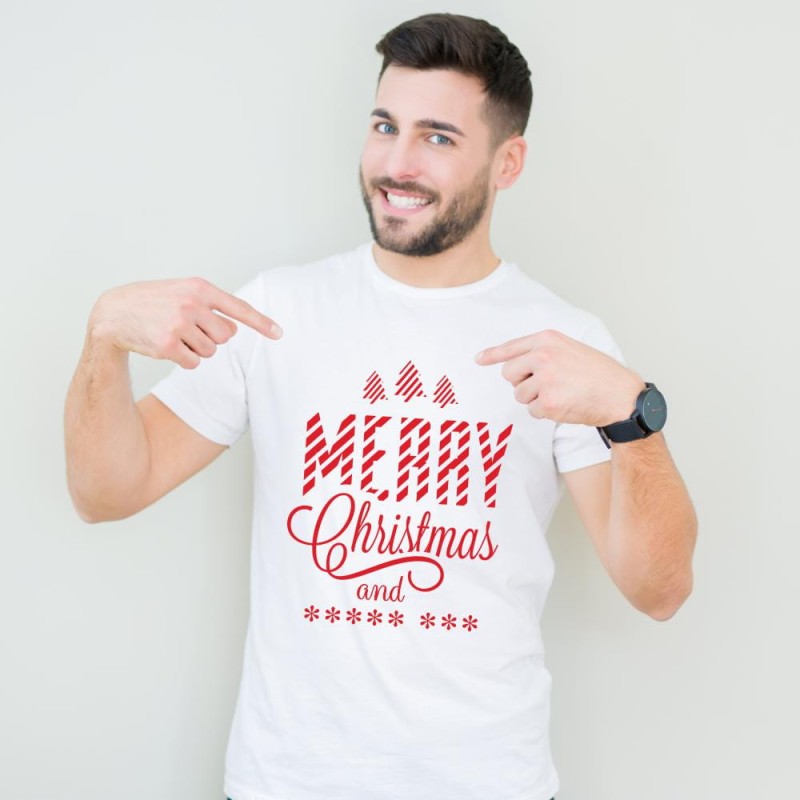 Koszulka Męska T-Shirt Świąteczna 8 Gwiazdek