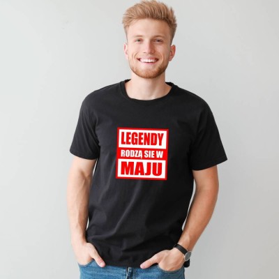 Koszulka Męska Prezent Na Urodziny Legendy Rodzą Się W Maju