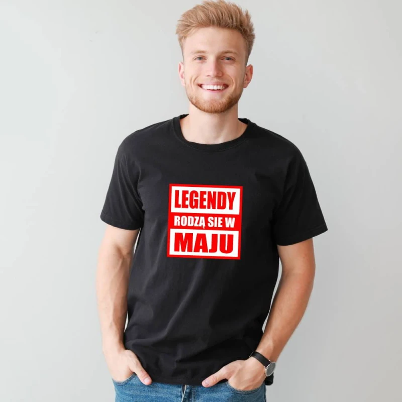 Koszulka Męska T-Shirt Legendy Rodzą Się W Maju