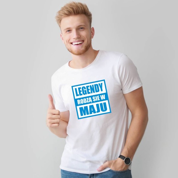 Koszulka Męska T-Shirt Legendy Rodzą Się W Maju