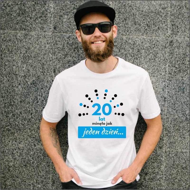 Koszulka Męska T-Shirt 20 Lat Minęło Jak Jeden Dzień