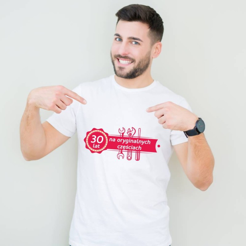 Koszulka Męska T-Shirt 30 Lat Na Oryginalnych Częściach