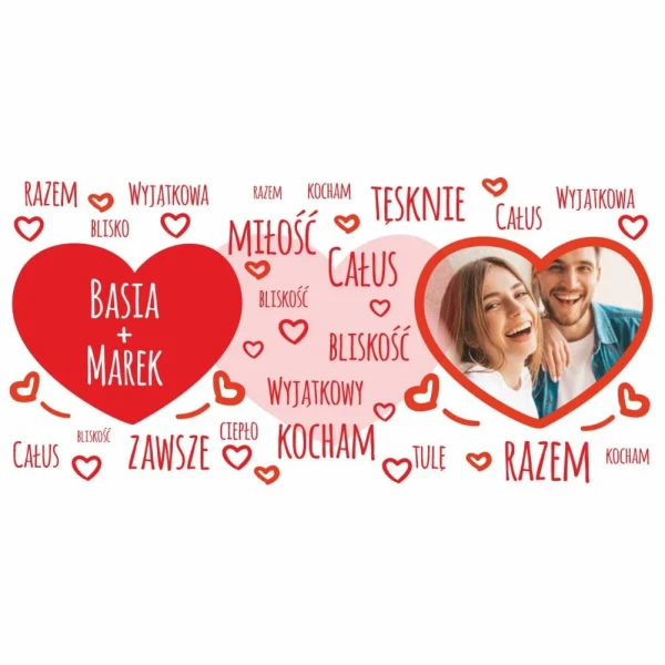 Kubek Na Walentynki Ze Zdjęciem i Imionami