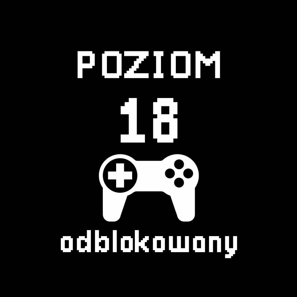 Koszulka Męska T-Shirt Urodzinowa Poziom 18 odblokowany