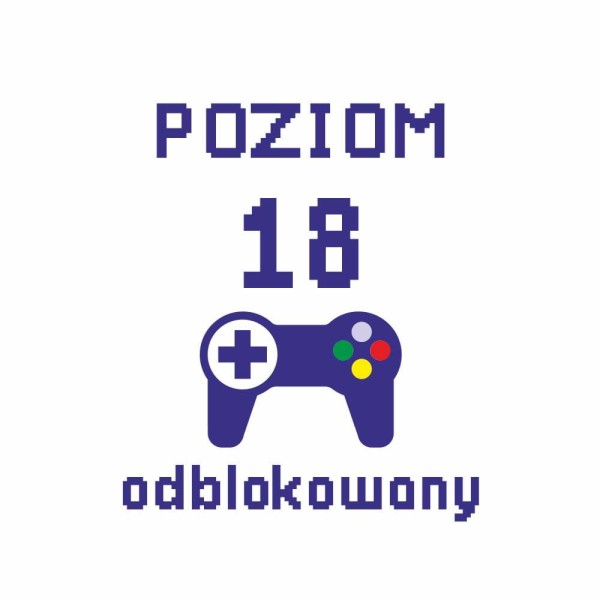 Koszulka Męska T-Shirt Urodzinowa Poziom 18 odblokowany