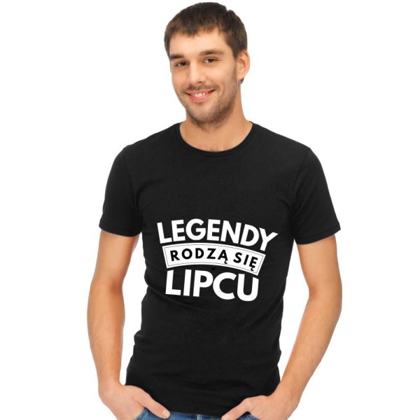 Koszulka Męska T-Shirt Urodzinowa Legendy Rodzą Się W Lipcu