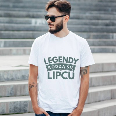 Koszulka Męska Na Urodziny Legendy Rodzą Się W Lipcu