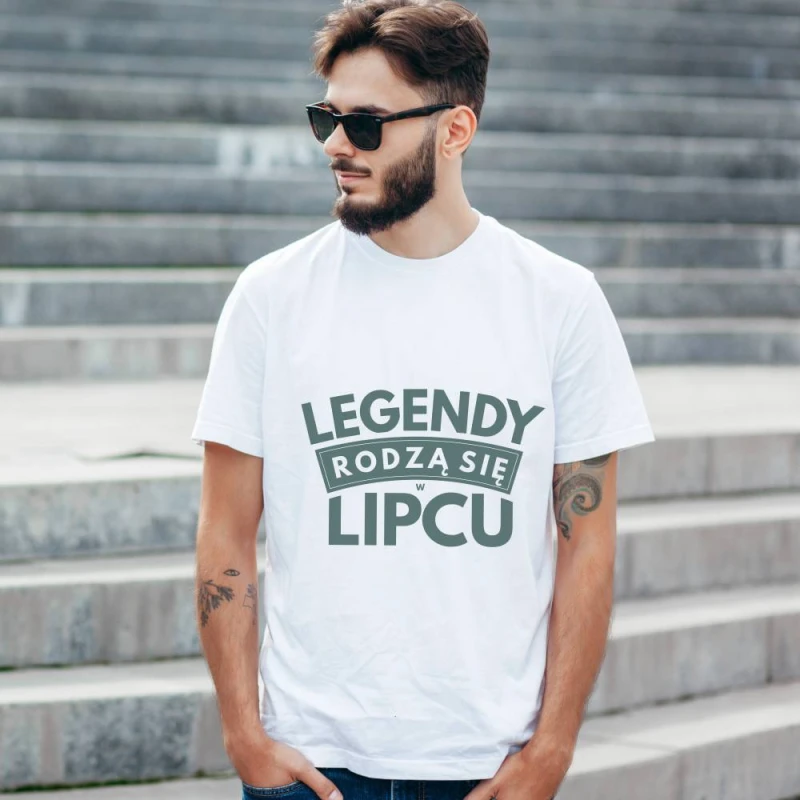 Koszulka Męska T-Shirt Urodzinowa Legendy Rodzą Się W Lipcu