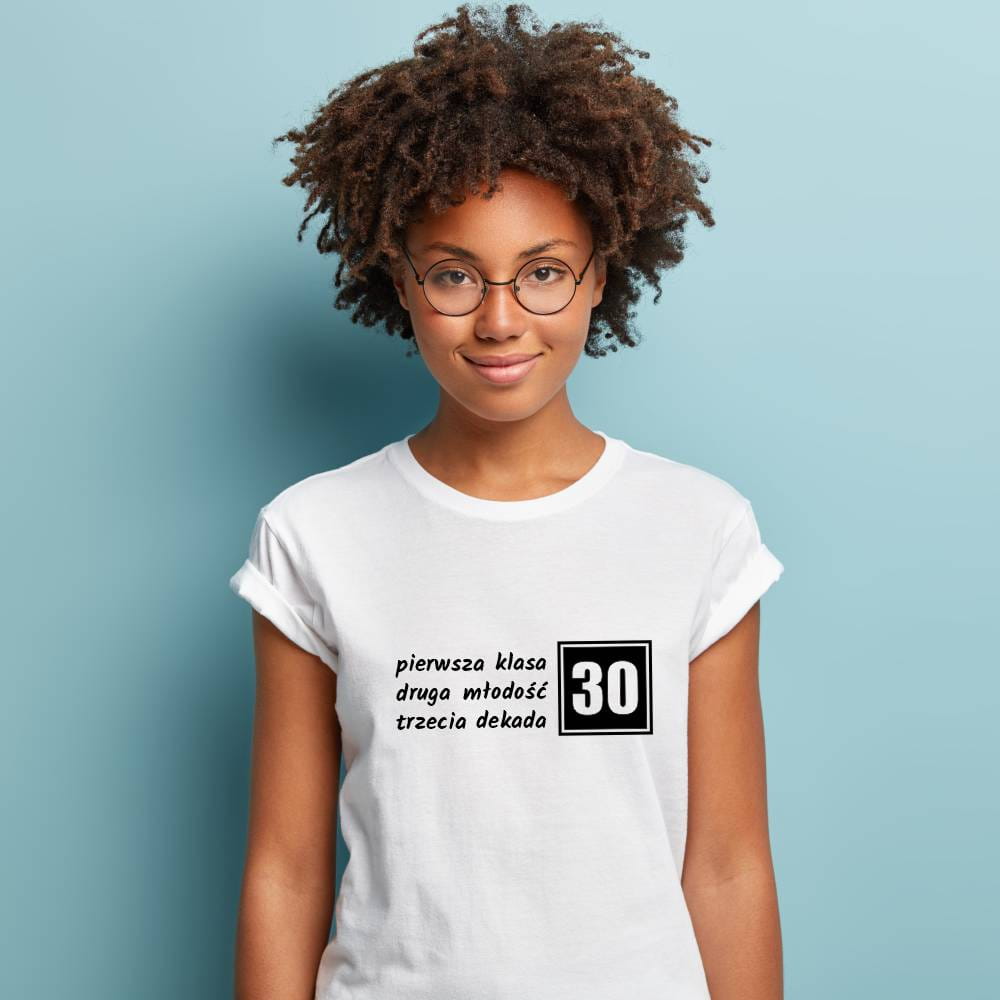 Koszulka Damska T-Shirt Urodzinowa Na Prezent Pierwsza Klasa