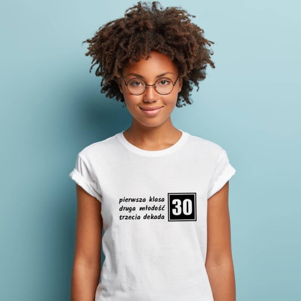 Koszulka Damska T-Shirt Urodzinowa Na Prezent Pierwsza Klasa