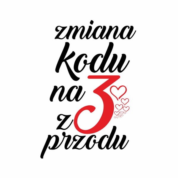 Koszulka Damska T-Shirt Urodzinowa Zmiana Kodu Na 3 Z Przodu