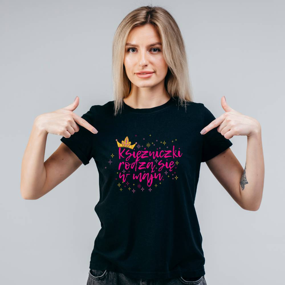 Koszulka Damska T-Shirt Urodzinowa Księżniczki Rodzą Się W Maju