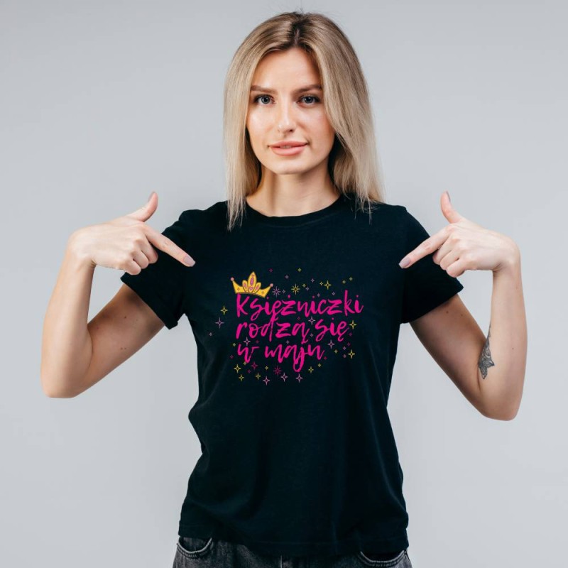 Koszulka Damska T-Shirt Urodzinowa Księżniczki Rodzą Się W Maju
