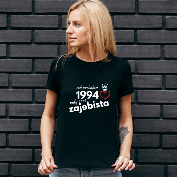 Koszulka Damska T-Shirt Urodzinowa Na Prezent  Rok Produkcji