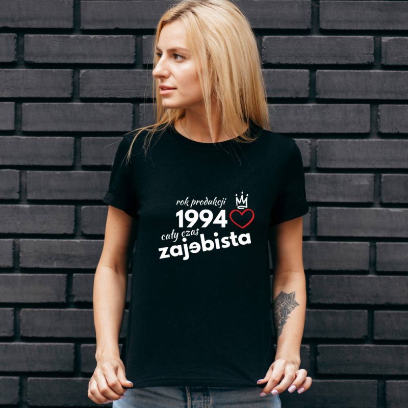 Koszulka Damska T-Shirt Urodzinowa Na Prezent  Rok Produkcji