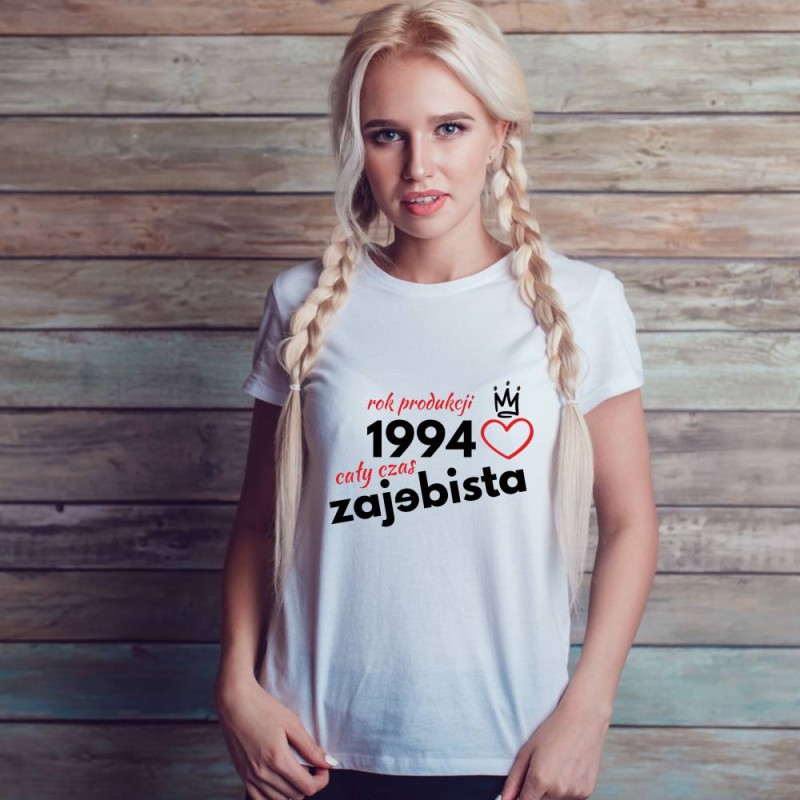 Koszulka Damska T-Shirt Urodzinowa Na Prezent Rok Produkcji