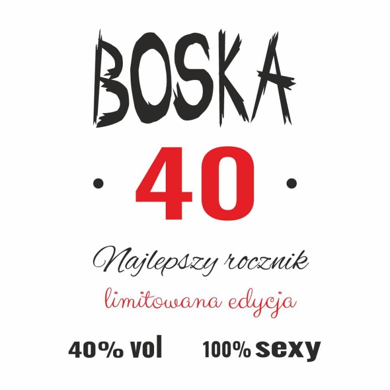 Koszulka Damska T-Shirt Urodzinowa Boska 40-tka