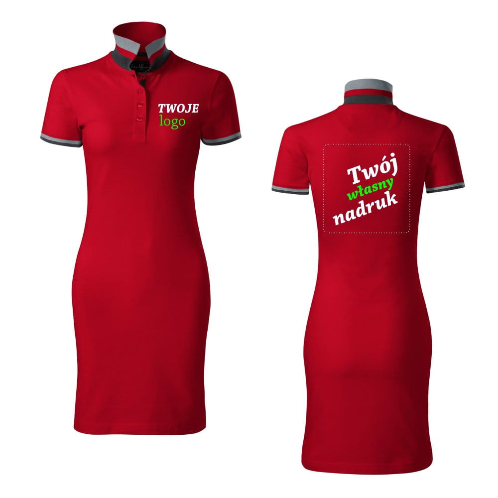 Sukienka Damska Krótki Rękaw z Własnym Nadrukiem