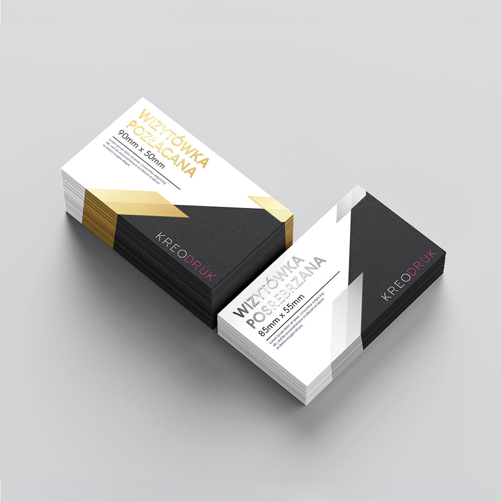 Wizytówki Premium Srebrzone/Złocone