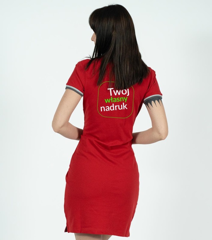 Sukienka Damska Krótki Rękaw z Własnym Nadrukiem