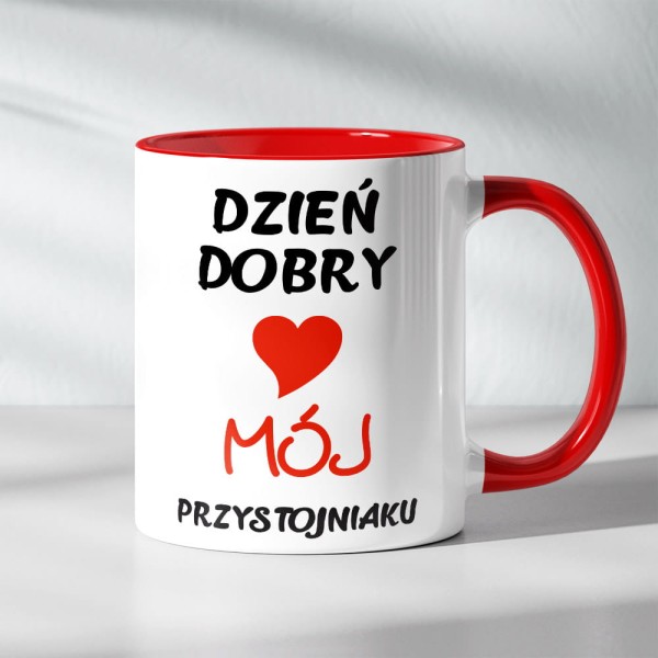 Kubek z napisem Dzień Dobry Mój Przystojniaku