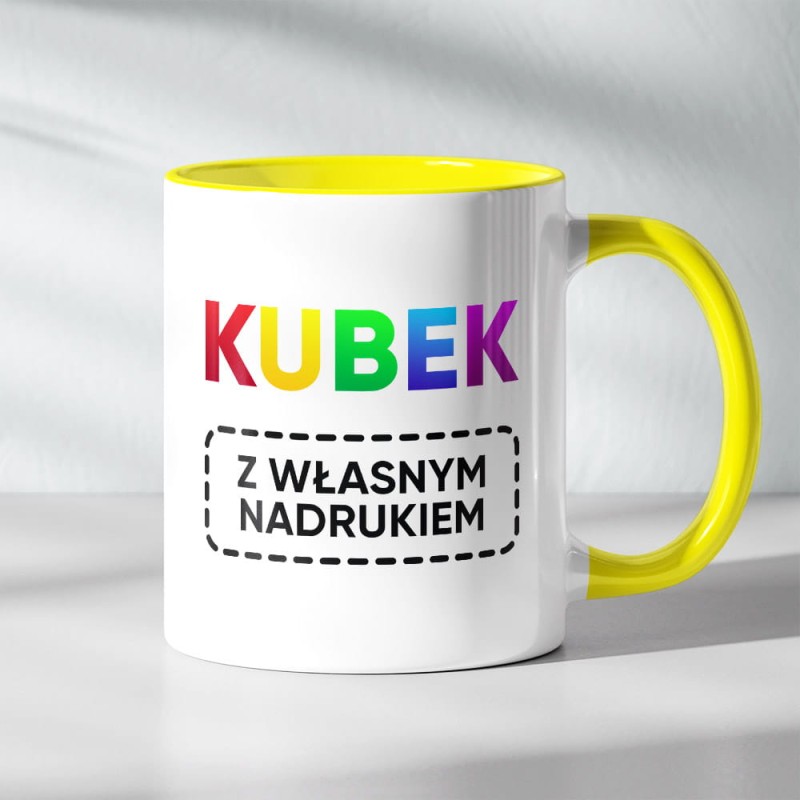 Kubek Żółty Z Własnym Nadrukiem