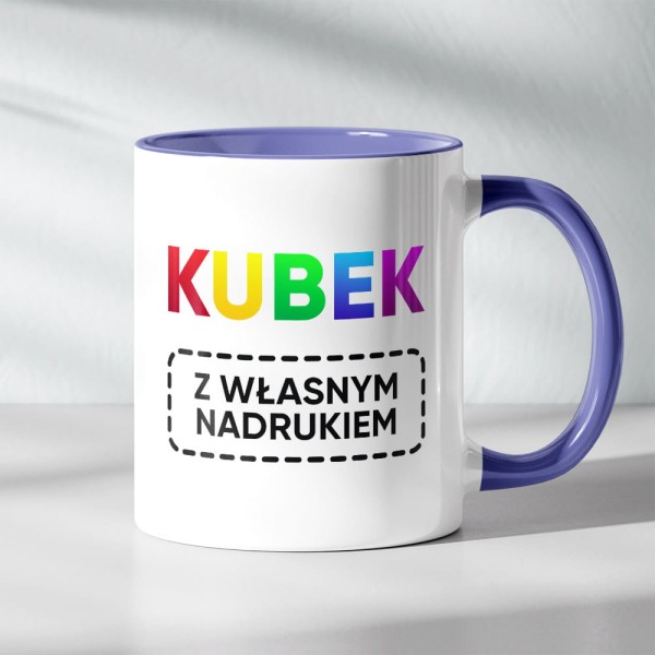 Kubek Niebieski Z Własnym Nadrukiem