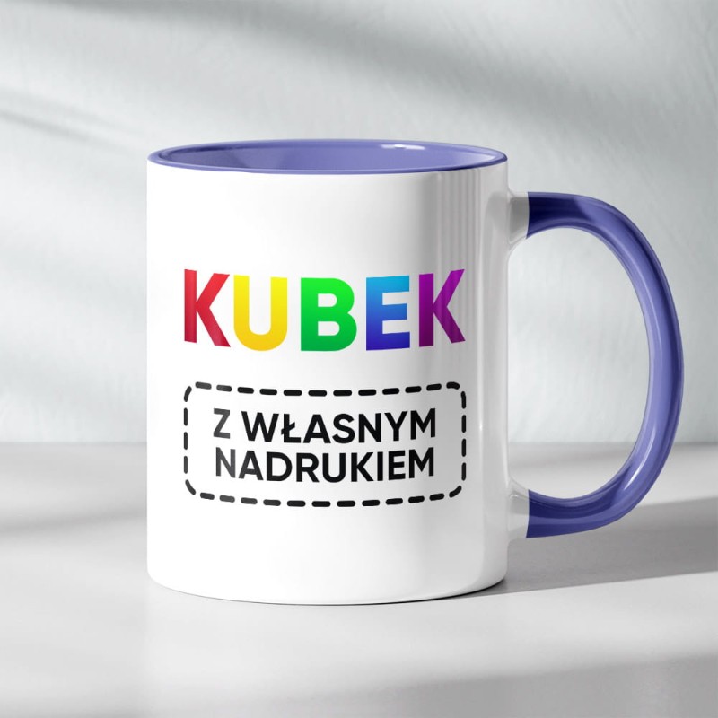 Kubek Niebieski Z Własnym Nadrukiem