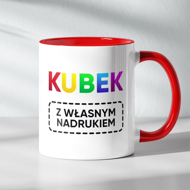 Kubek Czerwony Z Własnym Nadrukiem