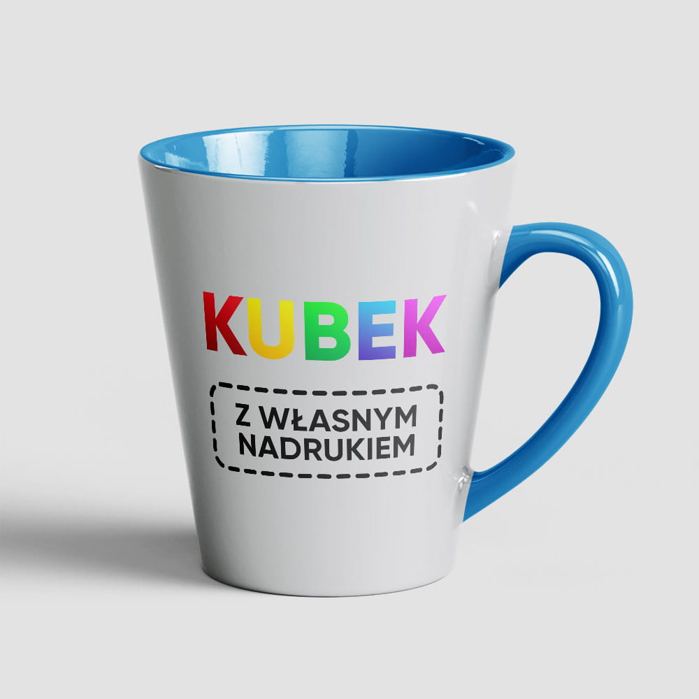 Kubek Latte Niebieski Z Własnym Nadrukiem
