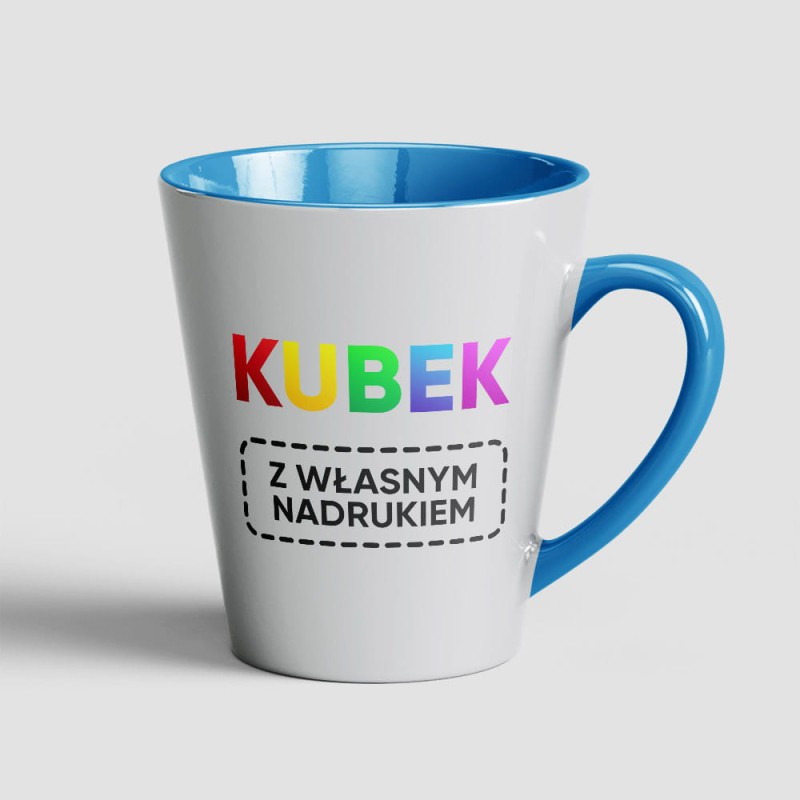 Kubek Latte Niebieski Z Własnym Nadrukiem