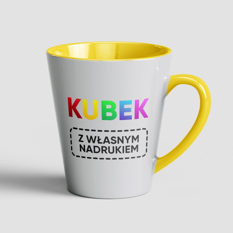 Kubek Latte Żółty Z Własnym Nadrukiem