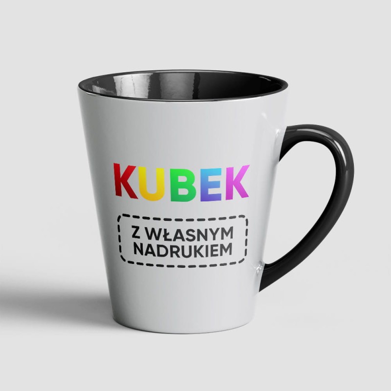 Kubek Latte Czarny Z Własnym Nadrukiem