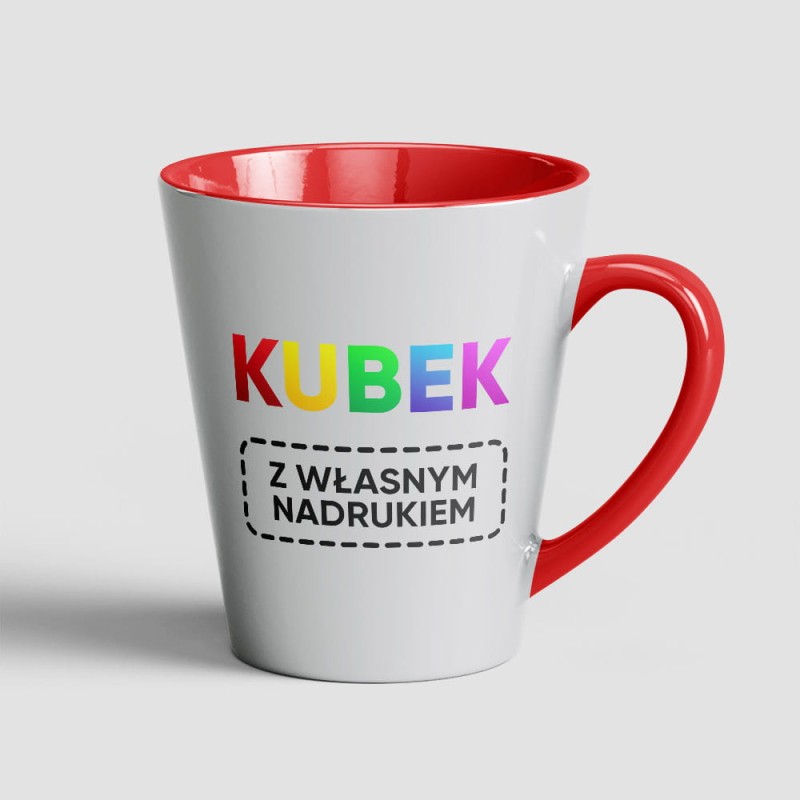 Kubek Latte Czerwony Z Własnym Nadrukiem