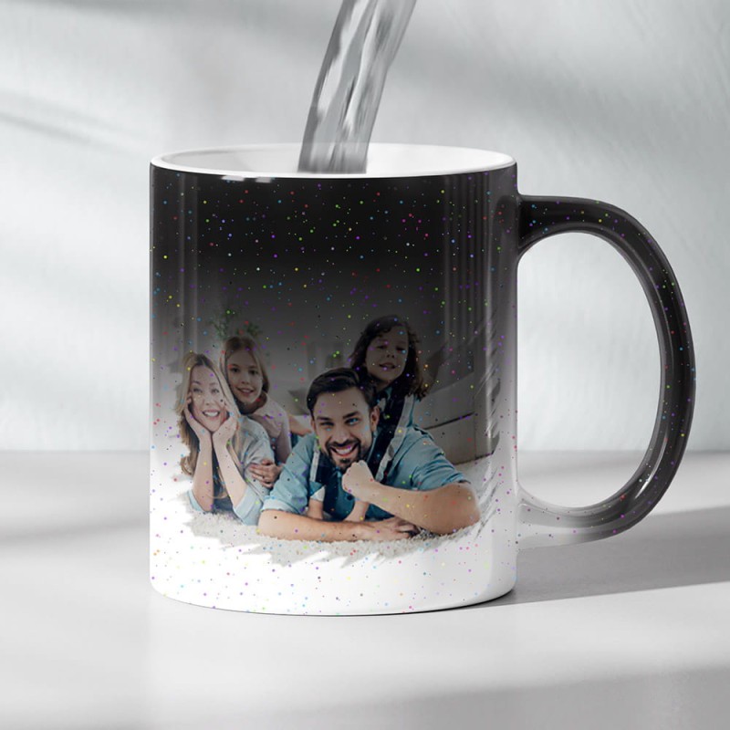 Kubek Magiczny Brokat Z Własnym Zdjęciem Nadrukiem