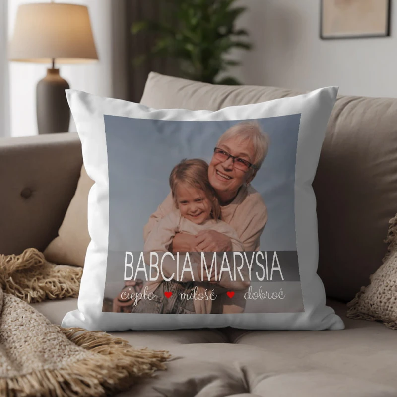 Poduszka Dla Babci Ze Zdjęciem i Imieniem