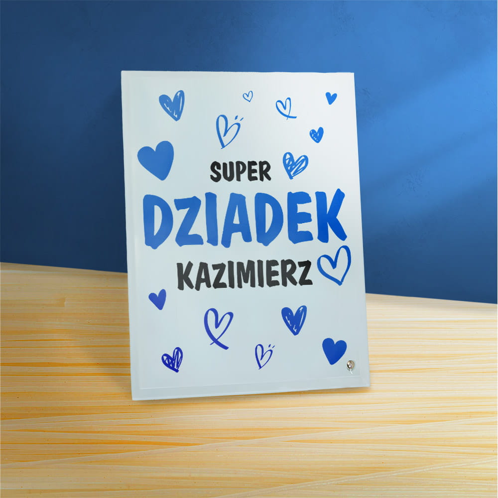 Ramka Na Dzień Dziadka z Imieniem Na Szkle