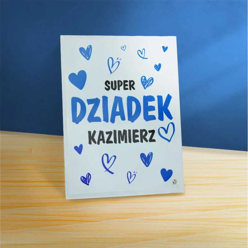 Ramka Na Dzień Dziadka z Imieniem Na Szkle