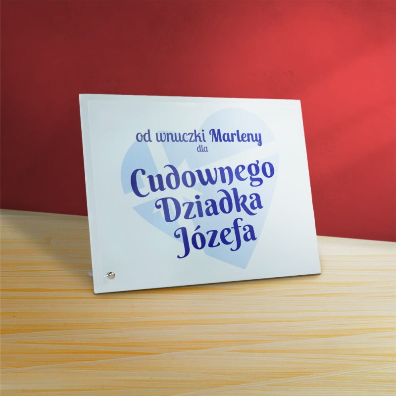 Ramka Na Dzień Dziadka Z Imionami Na Szkle