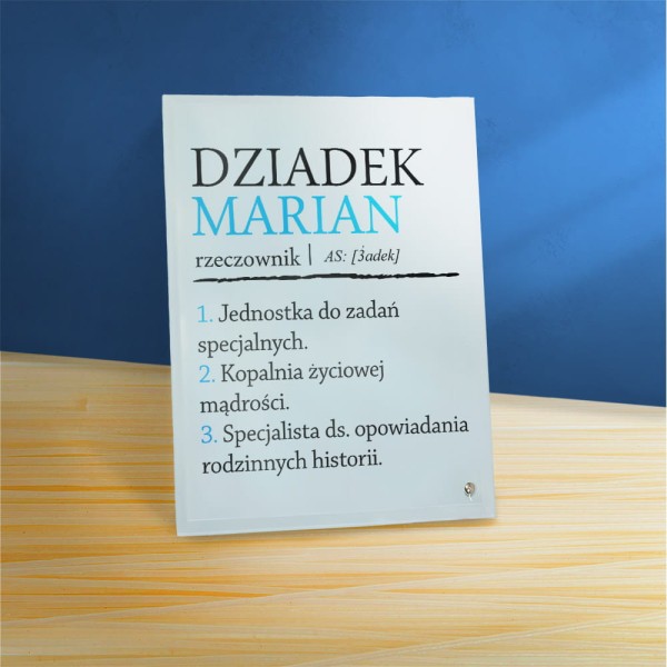Ramka Na Dzień Dziadka Z Imieniem Na Szkle