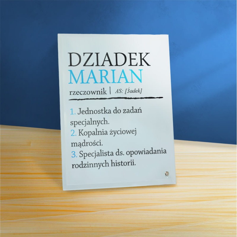 Ramka Na Dzień Dziadka Z Imieniem Na Szkle