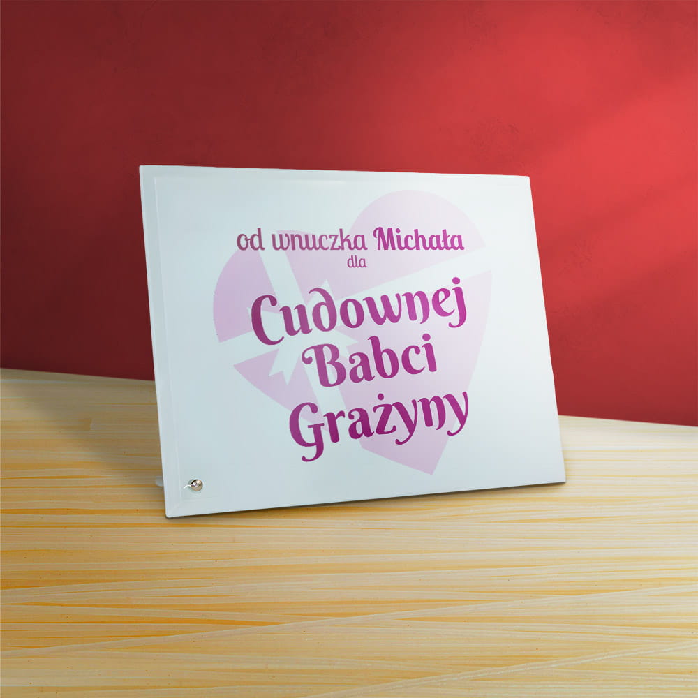 Ramka Na Dzień Babci Z Imionami Na Szkle