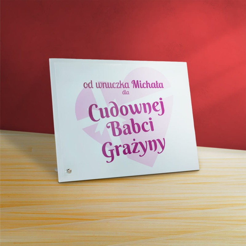 Ramka Na Dzień Babci Z Imionami Na Szkle