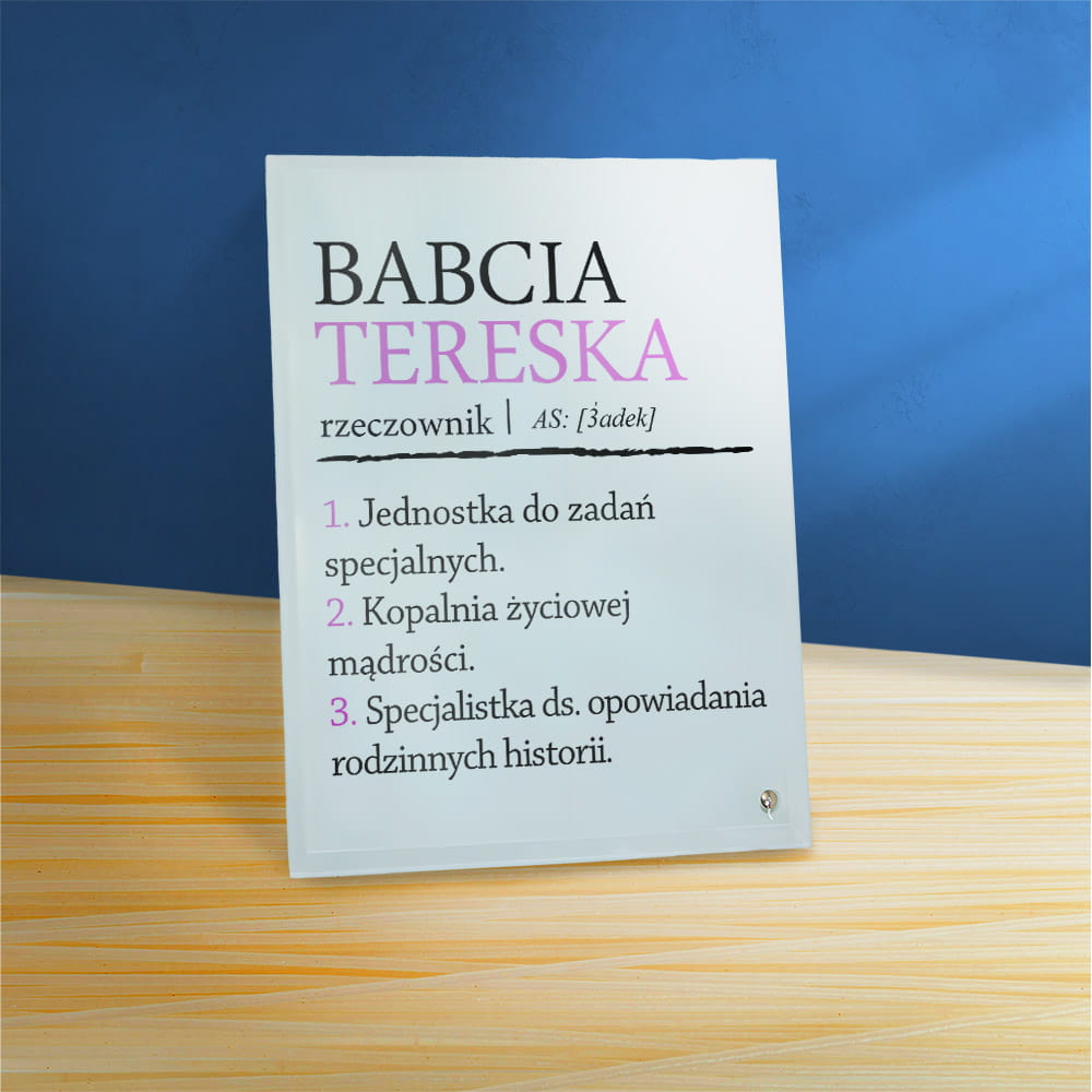 Ramka Na Dzień Babci Z Imieniem Na Szkle