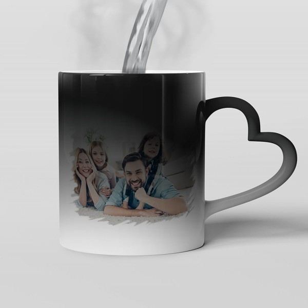 Kubek Magiczny Serce Z Własnym Zdjęciem Nadrukiem
