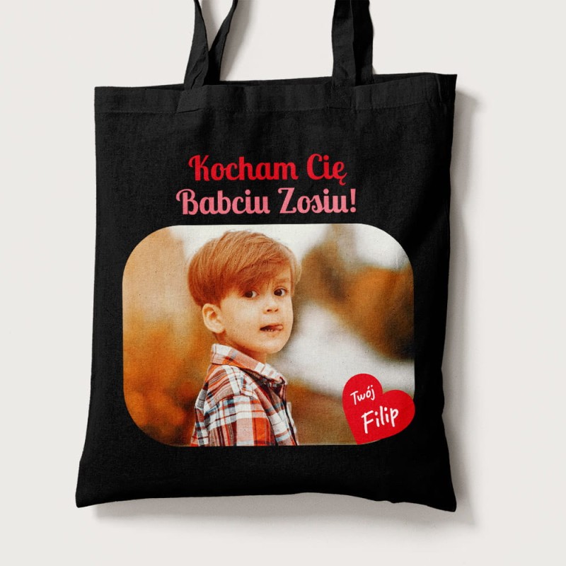 Torba Na Dzień Babci Ze Zdjęciem i Imionami